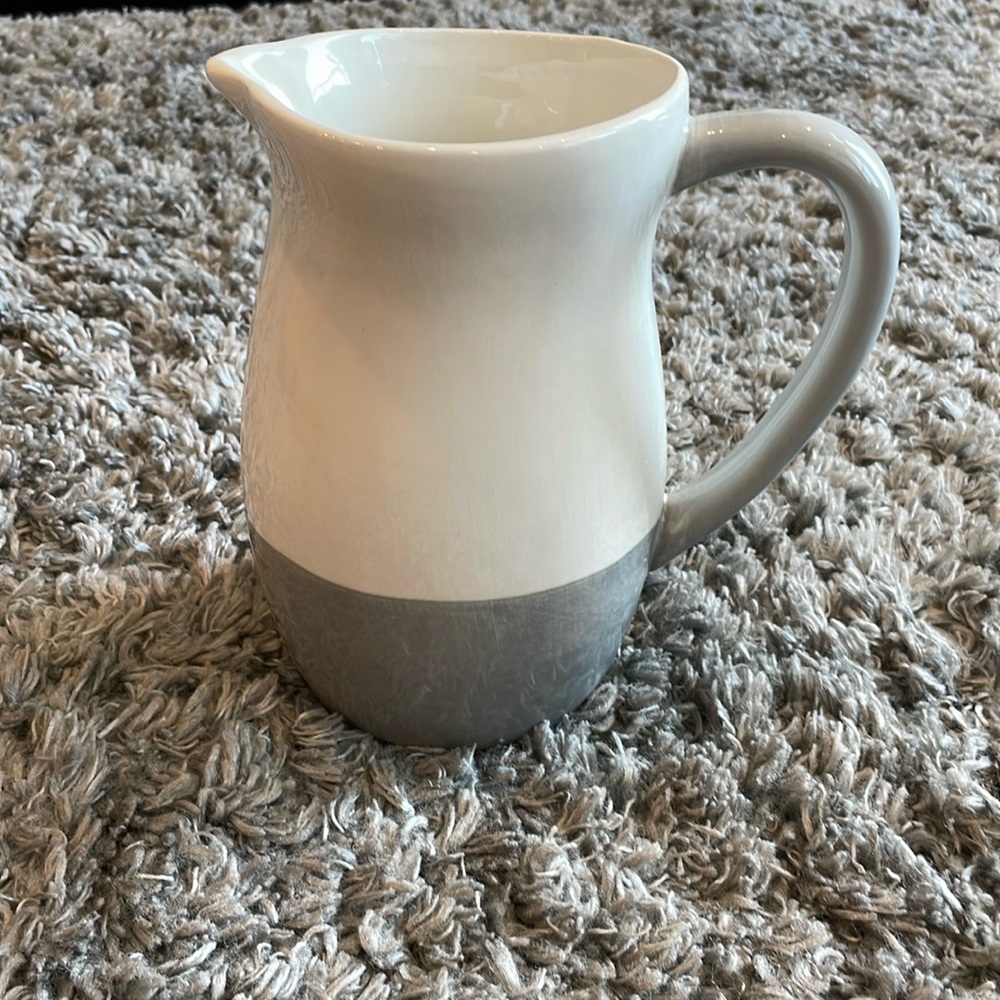 White & Gray Ceramic Pitcher